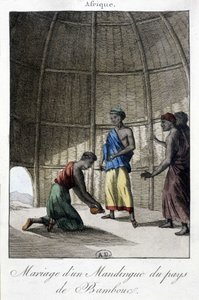 Ægteskab i Mandingues (Mali?), Afrika - gravering af Unknown artist
