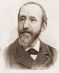 Medlemmer af Academy Francaise i 1895: portræt af Jules Claretie (1840-1913), fransk romanforfatter, dramatiker og kritiker. af Unknown artist