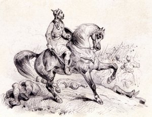 Merovée slår hunnerne. af Unknown artist