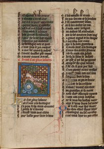 Miniature af Narcissus, der beundrer sin refleksion i et springvand, fra 