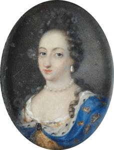 Miniature af dronning Ulrika Eleonora den ældre af Sverige, ca. 1680 (gouache på pergament) af Unknown artist