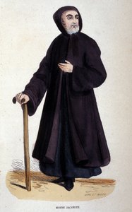 Moine Jacobite. Gravering fra et album om religiøse ordrer, Paris af Unknown artist