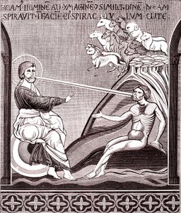 Mosaik, das die Erschaffung des Menschen darstellt von Unknown artist