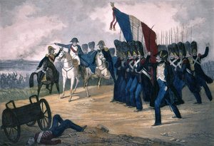 Napoleon I i Waterloo den 18/06/1815 - Gravering 1800-tallet af Unknown artist
