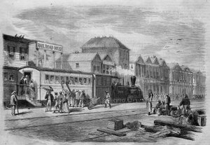New Granada (nuværende Colombia): Aspinwall Railway, udgangspunkt fra transistmiske til Panama-tangen. i "Det illustrerede univers", 7/04/1866. af Unknown artist