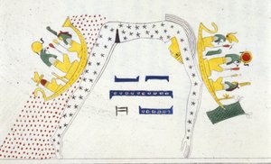 Nut, Egyptian Deity of Heaven and the Barque of the Sun - i "" Monuments of Egypt and Upper Nubia"" af Ippolito Rosellini (Rossellini). af Unknown artist