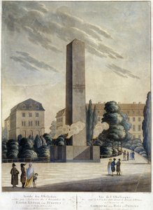 Obelisk foran slottet Weimar af Unknown artist