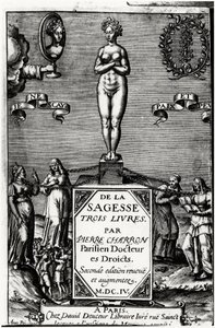 Of Wisdom, Three Books af Pierre Charron (1541-1603) af Unknown artist