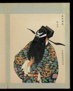 Hundrede portrætter af figurer fra Peking-operaen, slutningen af det 19. og begyndelsen af det 20. århundrede (album med halvtreds blade; blæk, farve og guld på silke) af Unknown Artist