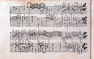 Page of Tablature, bog 1 af Girolamo Cavazzoni af Unknown artist