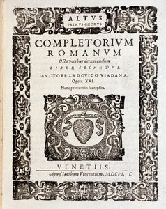 Side med partitur af Psalms (op 16) af Ludovico Viadana af Unknown artist