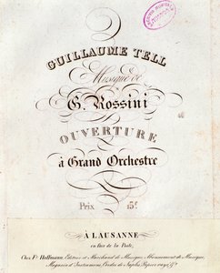 Side med partitur til ouverturen af William Tell, opera af Gioacchino Rossini af Unknown artist