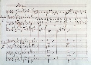Side af symfonien reduceret til to klaverer og otte hænder af Die Zauberflote, opera af Mozart, Lichtenthal-version (1800-tallet) af Unknown artist