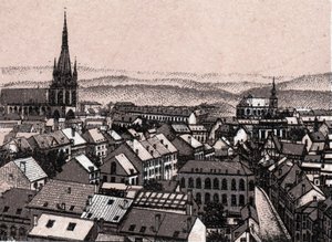 Panorama over Liège i Belgien i "" Verden illustrerer 168 visninger"" Ingen dato (slutningen af 1800-tallet) af Unknown artist