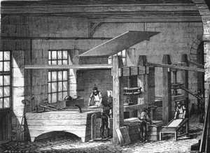 Papirfremstilling i 1800-tallet. af Unknown artist