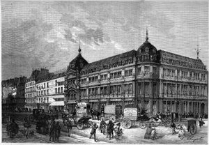 Paris 1872: nye butikker, “Au bon marché””. af Unknown artist