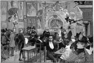 Paris 1887: Skyggernes teater ved "Cat Noirs" kabaret. af Unknown artist