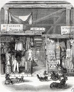 Paris 3. arrondissement - Carre de Flore: linned i Carreau du Temple i det 19. århundrede - Indgravering i "" Tableau-de-Paris"" af Edmond Texier af Unknown artist