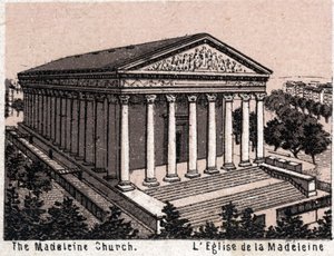 Paris, Frankrig: udsigt over Madeleine-kirken. i "" Verden illustrerer 168 visninger"" Udateret (slutningen af 1800-tallet) af Unknown artist