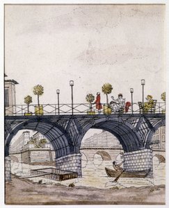 Paris: The Bridge of Arts, i det 19. århundrede af Unknown artist