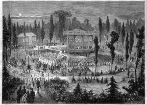 Paris VIII. arrondissement - avenue des Champs-Elysees (Champs Elysees) - koncerter i 1868 af Unknown artist