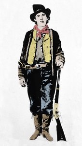Pat Garrett (1850-1908), James Brent og John William Poe (1850-1923), sheriffer i Lincoln County, c1880-1882 (1954). af Unknown artist