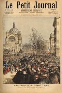 Patriotisk demonstration i Paris, til starten af det 200. regiment til Madagaskar. Indgravering i "" Le petit journal"" 24/03/1895. Selvas samling. af Unknown artist