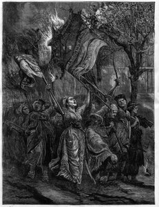 Petroleumsmaskiner, der rejser gennem gaderne i Paris - La Commune af Unknown artist