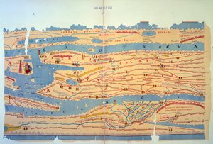 Peutinger bord, der repræsenterer de romerske måder i Egypten og Tyrkiet. Vejkort over det 13. århundrede baseret på et kort over Romerriget i det 3. århundrede. Paris, BN. af Unknown artist