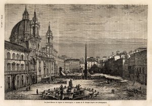 Piazza Navona, bygget på ruinerne af Domitian Stadium i det 1. århundrede, er det barokroms stolthed med springvandet af de 4 floder, bygget mellem 1648-1651, i henhold til design af Bernini (1598-1620) og St. Agnes Kirke, batie bet af Unknown artist