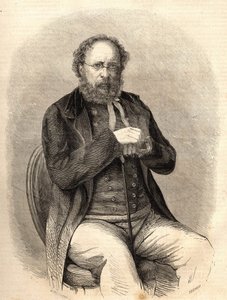 Pierre Joseph Proudhon (1809 - 1865). Fransk socialistisk teoretiker, forløber for anarkismen. Stik fra 1865. Bianchetti Samling af Unknown artist