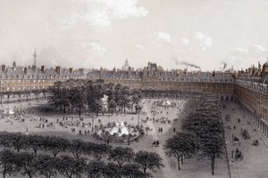 Place Royale (nu Place des Vosges) i Paris i slutningen af det 19. århundrede. af Unknown artist