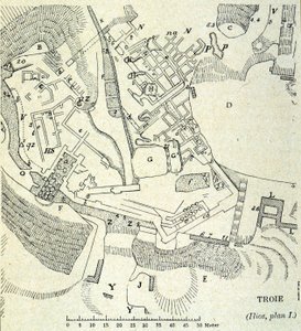 Plan over Troja: Udgravning af Heinrich Schliemann af Unknown artist