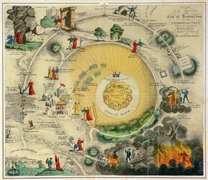 "Plan for vejen fra ødelæggelsens by til den himmelske by, indgraveret udtrykkeligt til Williams
