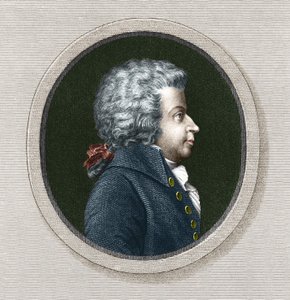 Portræt af Wolfgang Amadeus Mozart (1756-1791) - indgraveret. 19. århundrede af Unknown artist