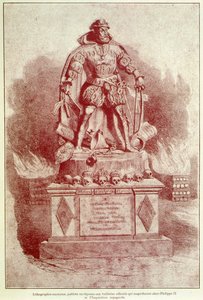 Portrætladning af Philip II om den spanske inkvisition - gravering af Unknown artist