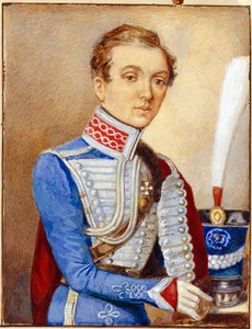 Portræt af Nadezhda Durova (1783-1866) (Nadezhda Andreyevna Durova) kendt som Alexandre Durov eller Alexandre Sokolov eller Alexander Andreevich Alexandrov, i uniformen af ​​en russisk officer, en kvinde forklædt som en mand, der gjorde karriere i den russ af Unknown artist