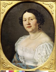 Portræt af operasangeren Sophia Vasilyevna Samoylova (Samoylova Chernikova) (1860-1936) (Portræt af operasangeren Sophia Vasilyevna Samoylova). Anonymt maleri, olie på lærred, slutningen af ​​1800-tallet. Russisk kunst, romantik. Statens Teatermuseum a af Unknown artist