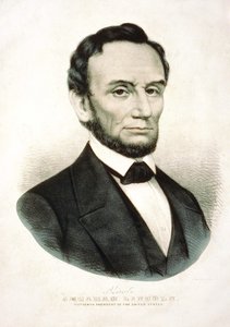 Portræt af Abraham Lincoln. Amerikansk statsmand (1809 til 1865). af Unknown artist