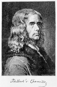 Portræt af Aldebert Von Chamisso de Boncourt (1781-1838), tysk forfatter og lærd af fransk oprindelse - gravering af Unknown artist