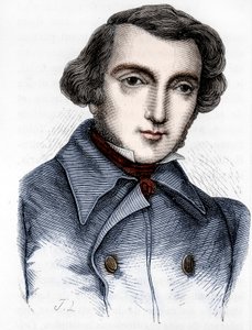 Portræt af Alexis de Tocqueville (1805 - 1859), fransk historiker og politiker. Gravering 1800-tallet. af Unknown artist