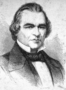 Portræt af Andrew Johnson (1808 - 1875) amerikansk statsmand - i "" The Contemporains"", n.d. slutningen af det 19. århundrede. af Unknown artist