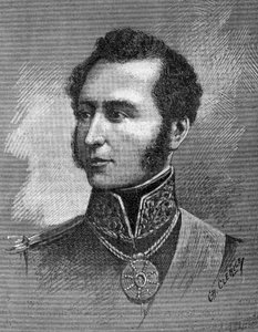 Portræt af Antonio Jose de Sucre (1795-1830) - Venezuelansk uafhængighedsleder - gravering af Unknown artist