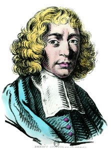 Portræt af Baruch de Spinoza (1632 - 1677) hollandsk filosof, også kendt som Bento de Espinosa eller Benedictus de Spinoza eller Benoit de Spinoza. Stik af det 17. århundrede. Saml. Gå. af Unknown artist