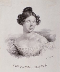 Portræt af Caroline Ungher (Unger) (gravering af Unknown artist