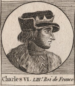 Portræt af Charles VI (1368-1422), konge af Frankrig - CHARLES VI (1368-1422) konge af Frankrig af Unknown artist