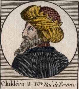 Portræt af Childeric II, frankernes konge fra 670 til 673 - CHILDERIC II 655-675 Konge merovinger af Frankrig og Austrasien - gravering fra "" Instruction sur l