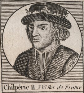 Portræt af Chilperic II (ca. 670 - 721), konge af Neustrien - CHILPERIC II konge af frankerne - gravering fra "Instruction sur l