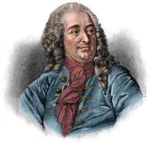 Portræt af Christian von Wolff eller Christian von Wolf Tysk jurist, matematiker og filosof (1679-1754). Gravering. af Unknown artist
