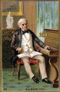 Portræt af Daniel François Esprit Auber (1782-1871), fransk komponist. Kromolitografi af det 19. århundrede. af Unknown artist